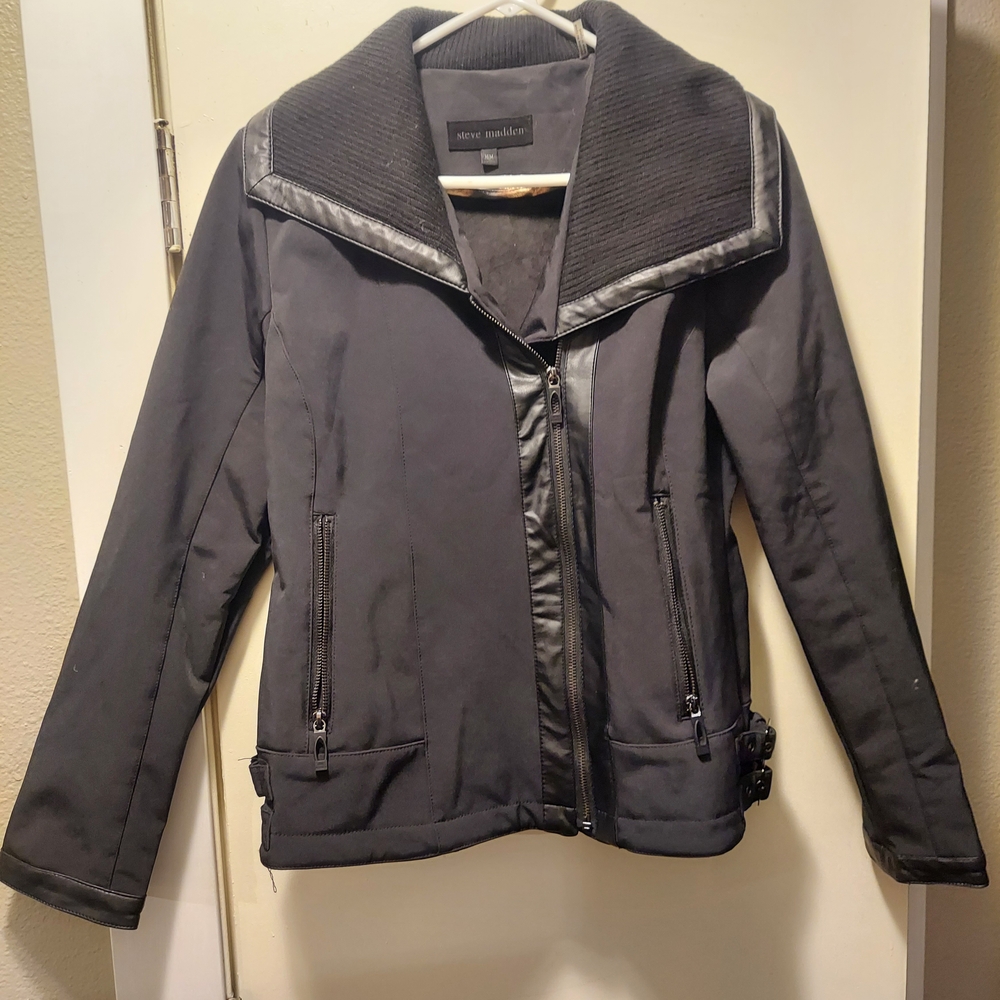 Steve Madden Charcoal Utility Jacket with Zippered Pockets